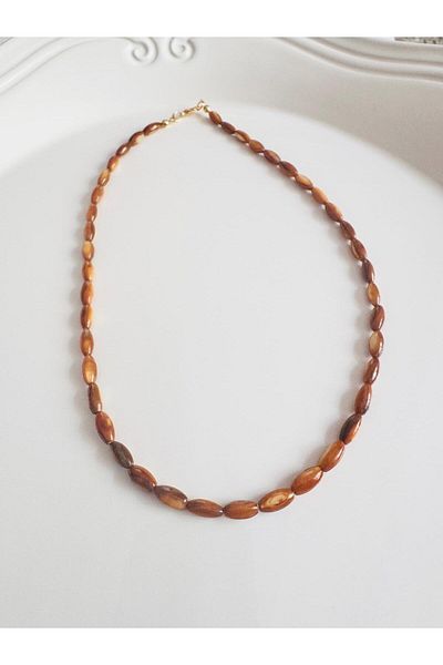 DEVİ fashion Barley Natural Stone Necklace 45 cm