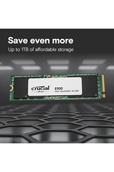 Crucial 480Gb E100 Ct480E100Ssd8 Pcie Gen4 2280 Nvme M.2 Ssd Harddisk (4700-2500 Mb-S)