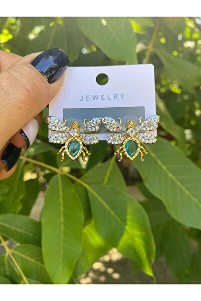 Gozibygoz Premium Steel Earrings with Stone in the Form of a Bee