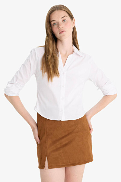 DeFacto Beyaz Kadın Gömlek Y3128AZ/WT36