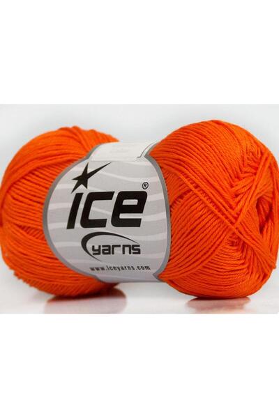 Ice yarns 6×50 جرام. خيوط قطنية صيفية برتقالية اللون من القطن المرسيريزد من أ...