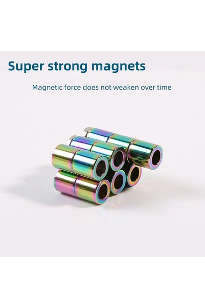 Saharaz Multifunctional Magnetic Fidget Pen,Retractable Ballpoint,13 Rings,2 Stylus Tips,Stress Relief