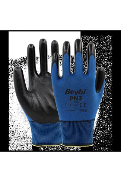 Beybi Pn3 Polyester Knitted Nitrile Gloves 12 Pieces