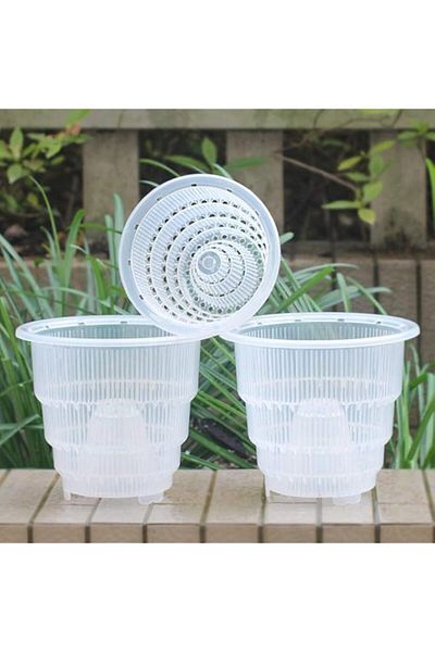 Generic Meshpot Clear Plastic Orchid Pots With Holes - 3 Pack (2Pcs 6 Inch Pot,1Pc 5 Inch Pot)