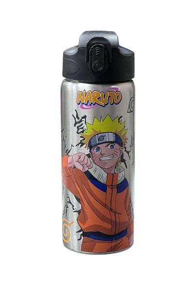 WİGGLE 600ml Naruto Licensed Lockable Lid Stainless Steel Thermos Flask with Straw