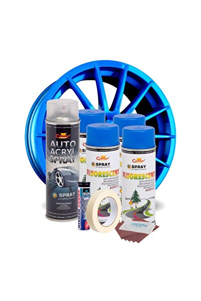 Avex Πλήρες κιτ επισκευής και βαφής ζαντών, φθορίζον μπλε, V4