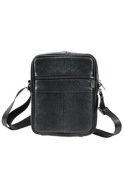IMODIX Men's Shoulder Bag Made of Genuine Leather, IMODIX®, 4 Compartments, , 19x16x6 cm, 6037, Black