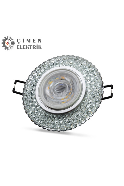 BYKOPUZ Noas Yl65 1747 Nile Led Framed 4000K Round Crystal Glass Spotlight Case - Suitable for Socket and Switch