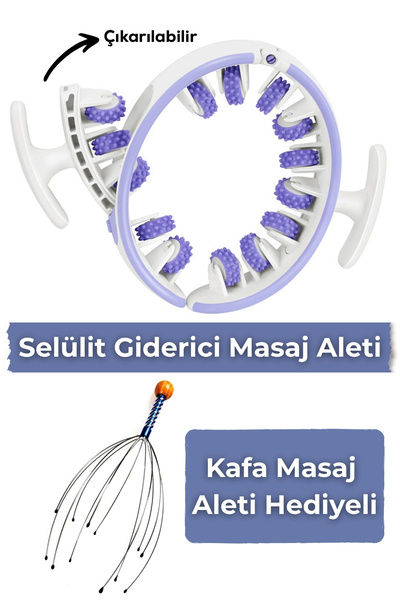 ALFAGİFT Selülit Karşıtı Masaj Aleti Kafa Masaj Aleti Hediyeli- 360° Ayarlana...