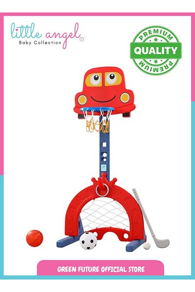 LITTLE ANGEL -Kids Basketball,Football,And Golf Playset-Red