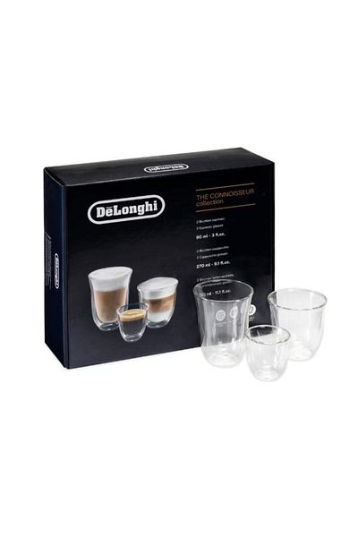 DELONGHİ Set 6 Pahare De'Longhi Colectia Connoisseur DLSC 302, 2 pahare Espresso 90 ml, 2 pahare Cappuccino 2