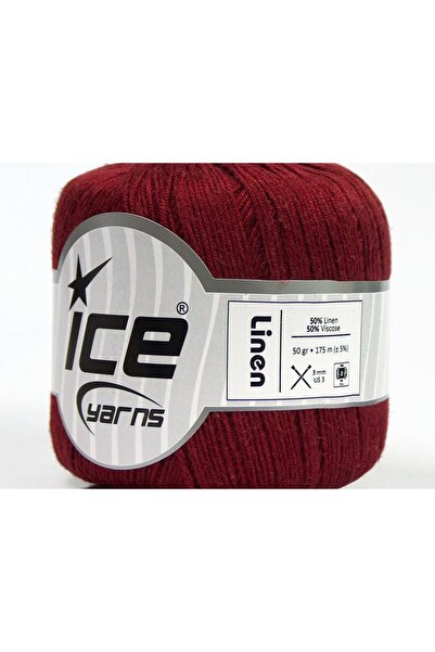 Ice yarns 6×50 جرام. قماش الكتان، فيسكوز الكتان، فيسكوز الكتان باللون العنابي...