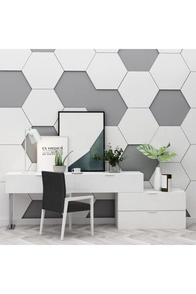 Lamsit Ibdaa Acrylic Hexagon 3mm Thick Pack of 16 (6 x 7 cm, White)