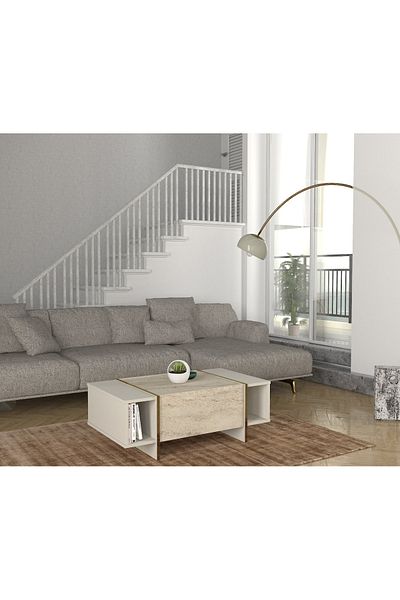UnicUtil Coffee table, Cubic Charm, UnicUtil, 103.8 x 60 x 37.3 cm, Cream, UUMC34