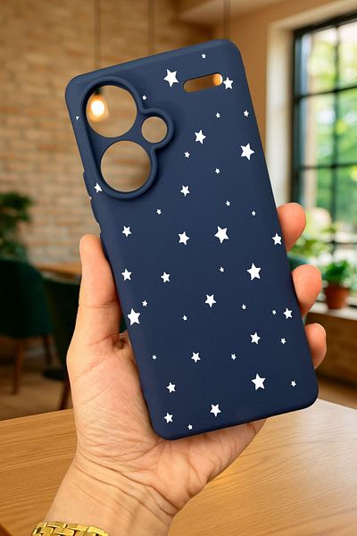 Vip Case Redmi Note 13 Pro Plus - Minimal Star Pattern Silicone Shock Absorbing Classic Protected Rubber Case277