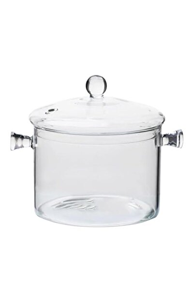 Generic قدر زجاجي من JJONE، سعة 1500 مل، مصنوع من زجاج البورسليكات السميك، وع...