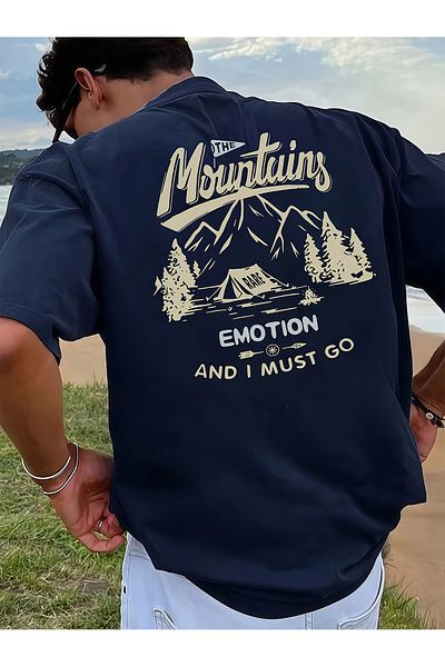 uyguntarz Unisex Mountain Design Printed Tshirt