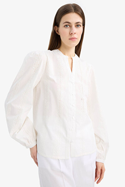 DeFacto Weißes Damenhemd E6531AX/WT34