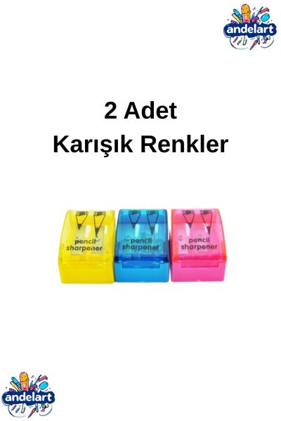 andelart 2 Adet Kalemtıraş Çiftli Ve Kapaklı