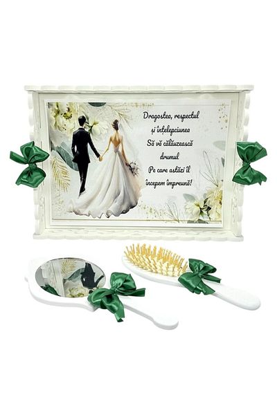 OEM Set tava pentru gatitul miresei, personalizat mire si mireasa, format din 3 piese