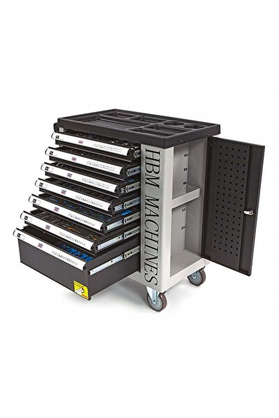 HBM Machines HBM PROFESSIONAL TOOL CABINET WITH 7 DRAWERS, 262 PARTS, 7 CARBON MODULES – PREMIUM, NETHERLANDS