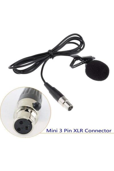 Mykablo 3 Pin Mini XLR Dişi Uçlu Yaka Mikrofonu 1.2 Metre