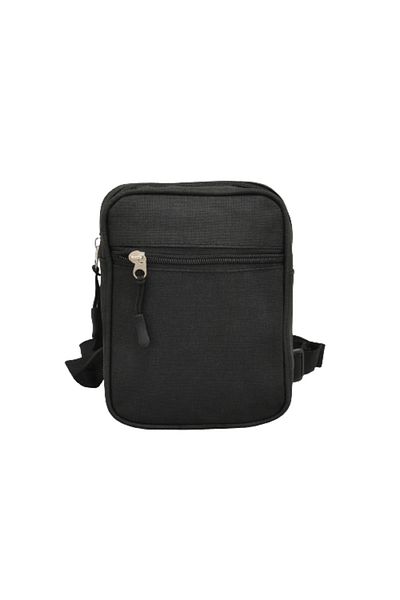 OEM Men's bag, 14/17/5 cm, Textile, Black