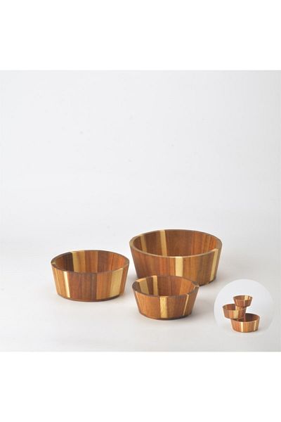 Tohana Acacia Triple Bowl Set