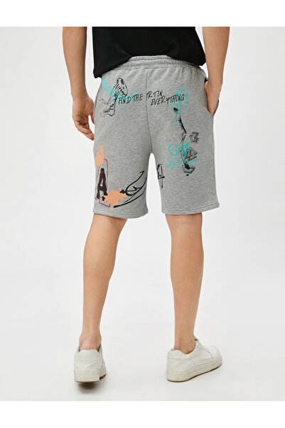Koton Printed Shorts Drawstring Slim Fit Pocket Detailed