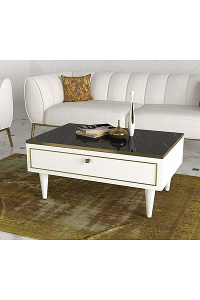 UnicUtil Luxury Editon coffee table, 90 x 60 x 42 cm, Black-White