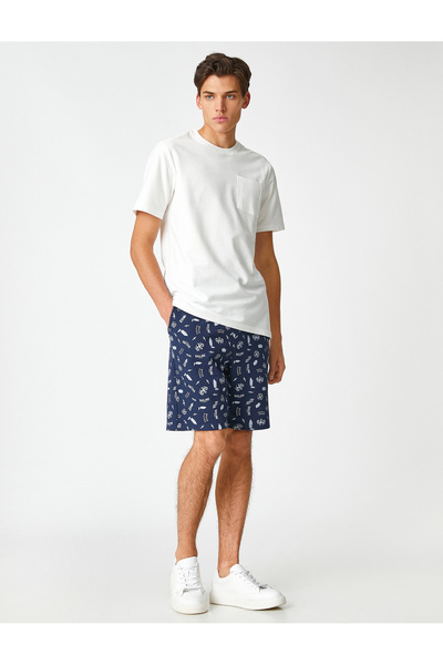 Koton Shorts Drawstring Pockets Printed Detail