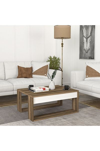 UnicUtil Gorder coffee table, 80 x 60 x 35 cm, White Walnut