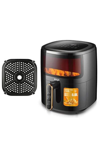 raf AirFryer - 6L Tank, 2400W, Oil-Free Hot Air Fryer, Digital, 8 Programs