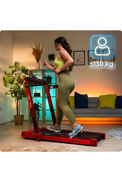 Thunder Electric treadmill, Race-Red, Maximum speed 14km/h, maximum supported weight 130kg, Red