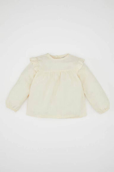 DeFacto Kız Bebek Bisiklet Yaka Twill Uzun Kollu Gömlek D6234A524WN