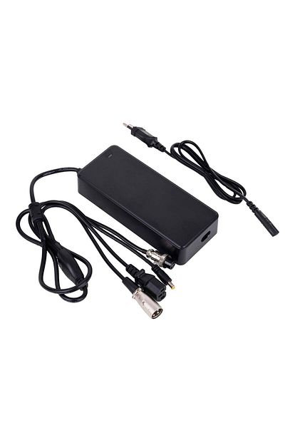 VTM Li-ion Charger 42V/2A with 4 Plugs for Electric Scooters, Hoverboard Bicycles, Scooter, Black
