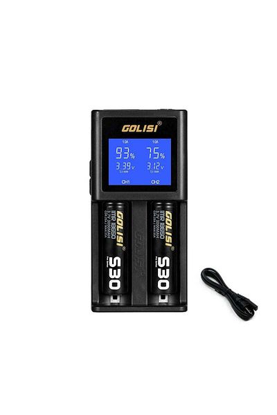 VTM Smart Fast Charger For 2 Batteries, AAA, AA, Ni-cd, Ni-md, Screen, V,A Display,
