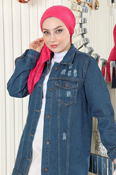 Missvalle سترة جينز بأزرار بنزين 6009