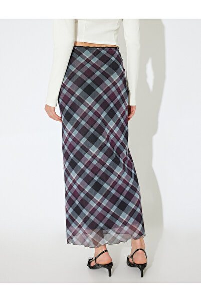 Koton Purple Women's X İnji - Midi Skirt