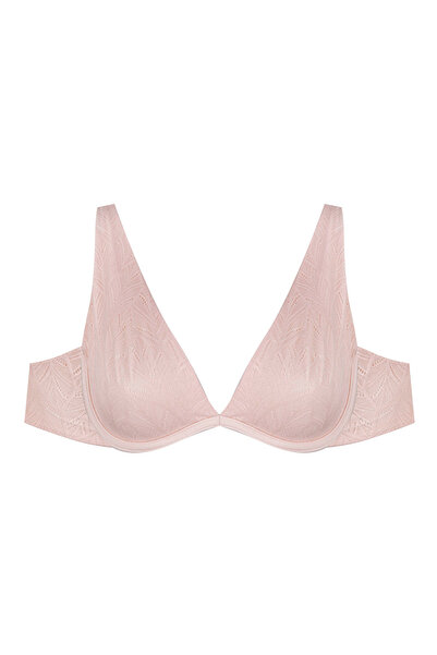 ESOTIQ Soft Bra Non-Padded Wired with Geometric Lace Triangle Design Elegant & Sexy | Doll