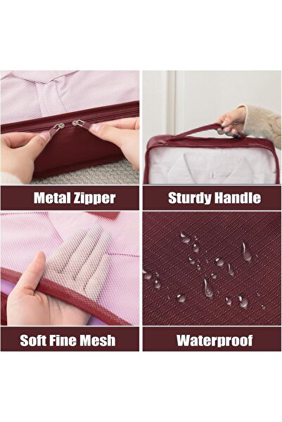 Saharaz 6-Piece Travel Organizer Luggage Set,Top Visible Mesh,Transparent & Breathable,Waterproof Fabric