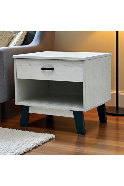 Kreslo Side table with drawer and open shelf - modern wooden design