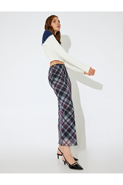 Koton Purple Women's X İnji - Midi Skirt