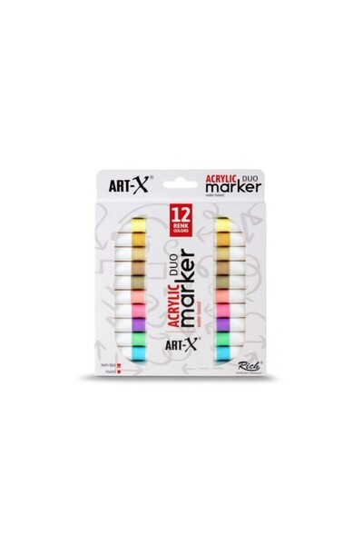 ADN KIRTASİYE art-x acrylic duo marker 12li