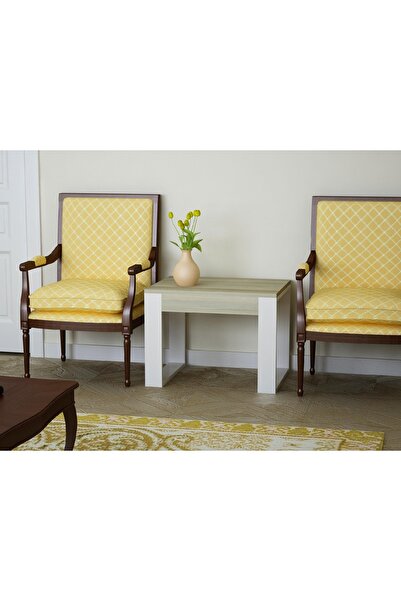 UnicUtil UnicUtil Coffee Table, 60 cm x 45 cm x 45 cm, White and Cream