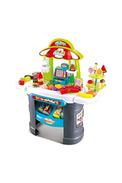 Toy Set supermarket pentru copii cu casă de marcat, scaner și accesorii, 61 p...