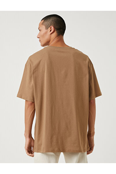 Koton Basic Oversized T-Shirt Slogan Printed Crew Neck Short Sleeve