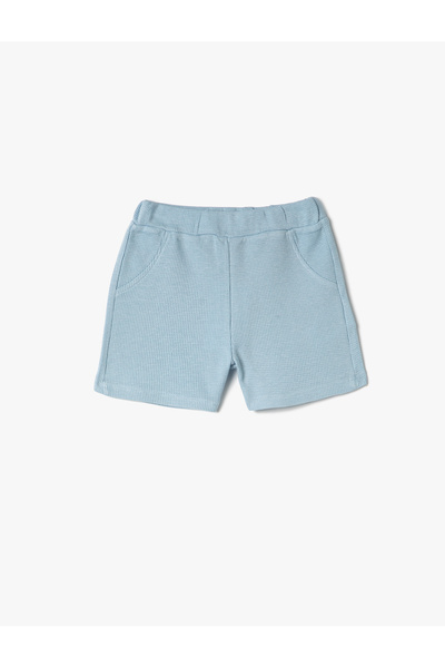 Koton Blue Boy's Basic Textured Shorts