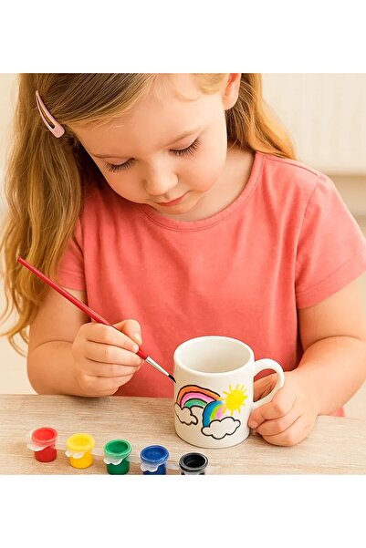 Bk Gift Kendi Kupanı Kendin Oluştur Boyanabilir Türk Kahvesi Fincanı Seti(6 R...