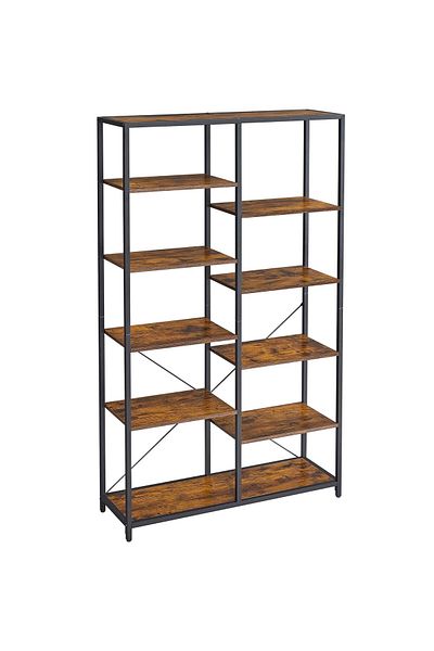 VASAGLE Bookcase with 5-tier storage rack, 30x100x170cm, industrial style, brown